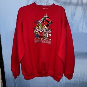 Disney 7 Dwarfs Mining Company Red Pullover Sweatshirt XL Mickey Inc Vintage 90s